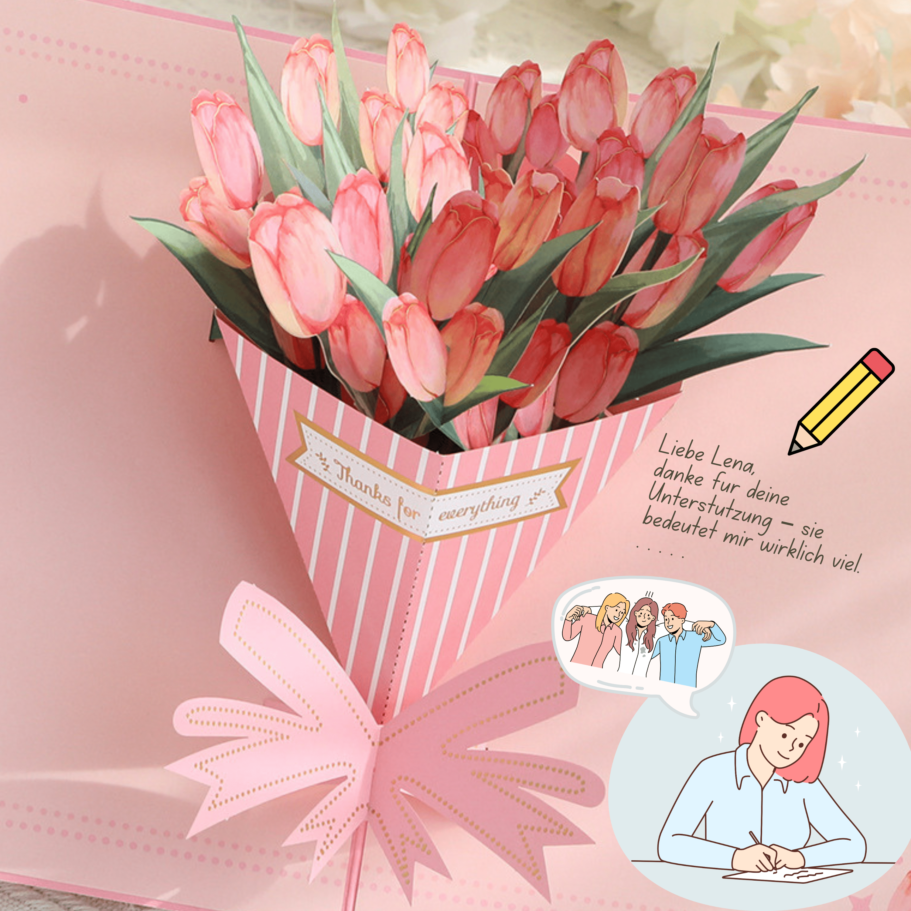 DORAFIORA 3D Pop-Up Karte - Blumen 🌷