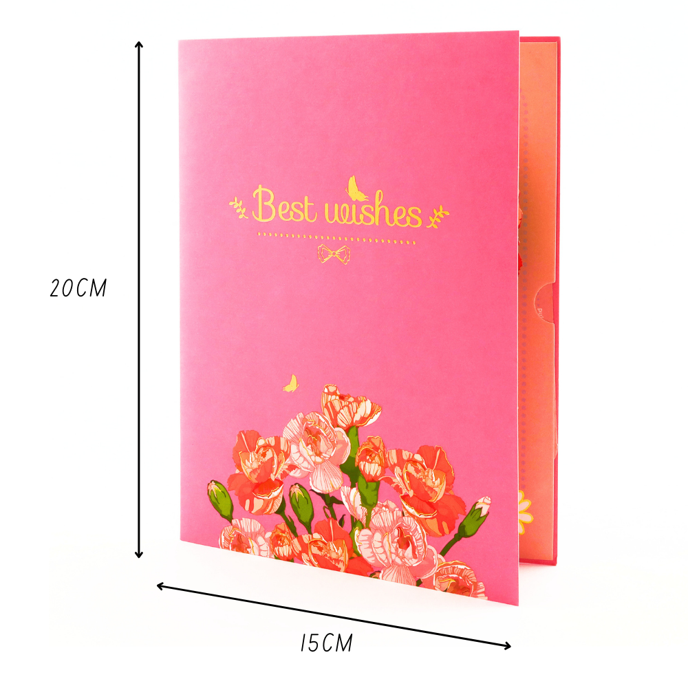 3D Pop-Up Karte Blumenstrauß Nelken