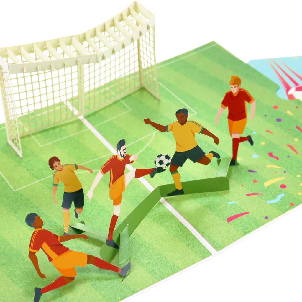 3D Pop-Up Karte Fußballspiel