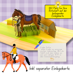 3D Pop-Up Karte Reiterin