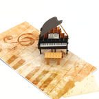 3D Pop-Up Karte Klavier Piano