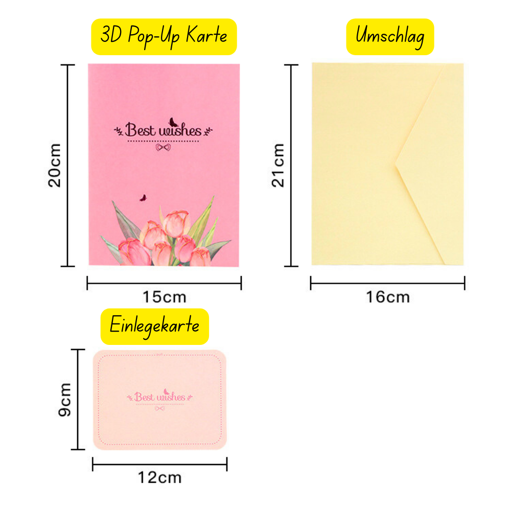 3D Pop-Up Karte Blumenstrauß Tulpen