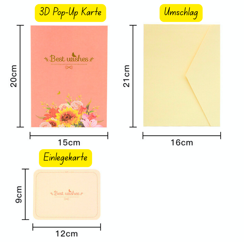 3D Pop-Up Karte Blumenstrauß Blumen
