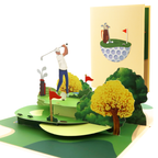 3D Pop-Up Karte Golfer