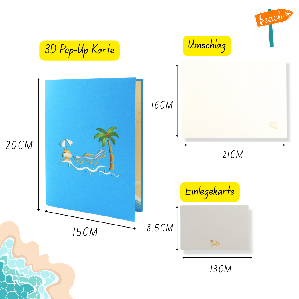 Pop-Up Karte Strand Szene