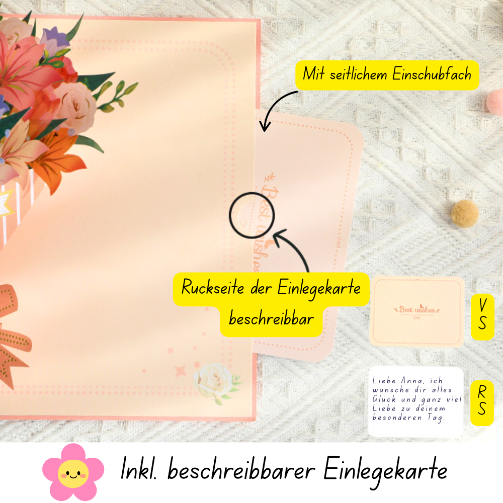3D Pop-Up Karte Blumenstrauß Sonnenblumen