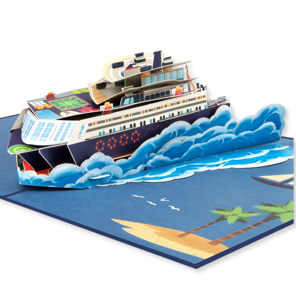 3D Pop-Up Karte Kreuzfahrtschiff