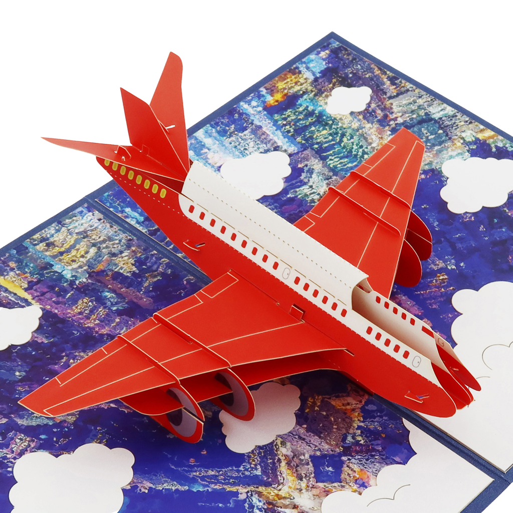3D Pop-Up Karte Flugzeug
