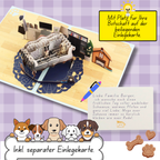 3D Pop-Up Karte Hunde Sofa