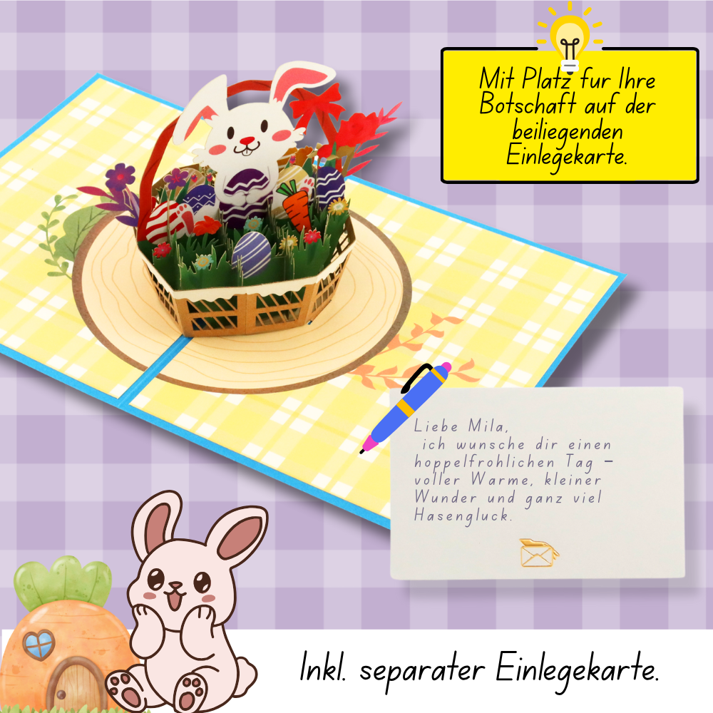 3D Pop-Up Karte Hase
