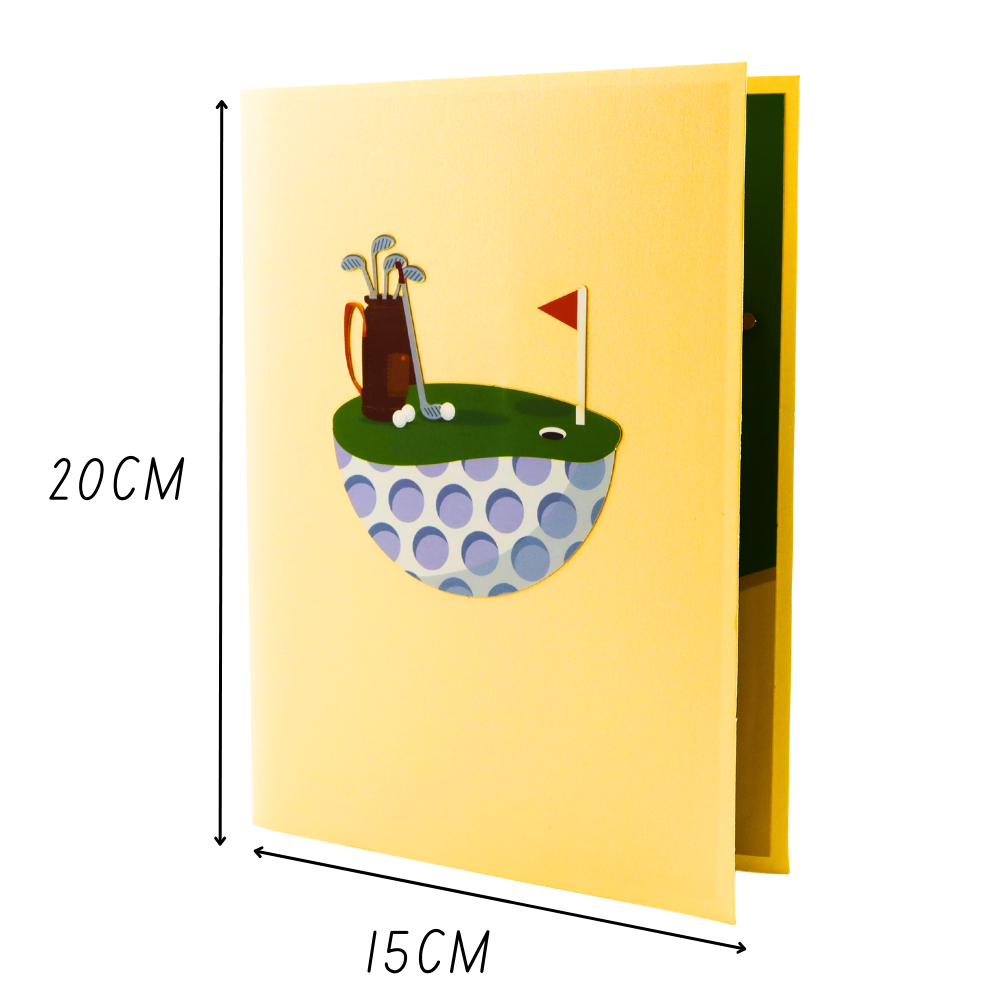 3D Pop-Up Karte Golfer