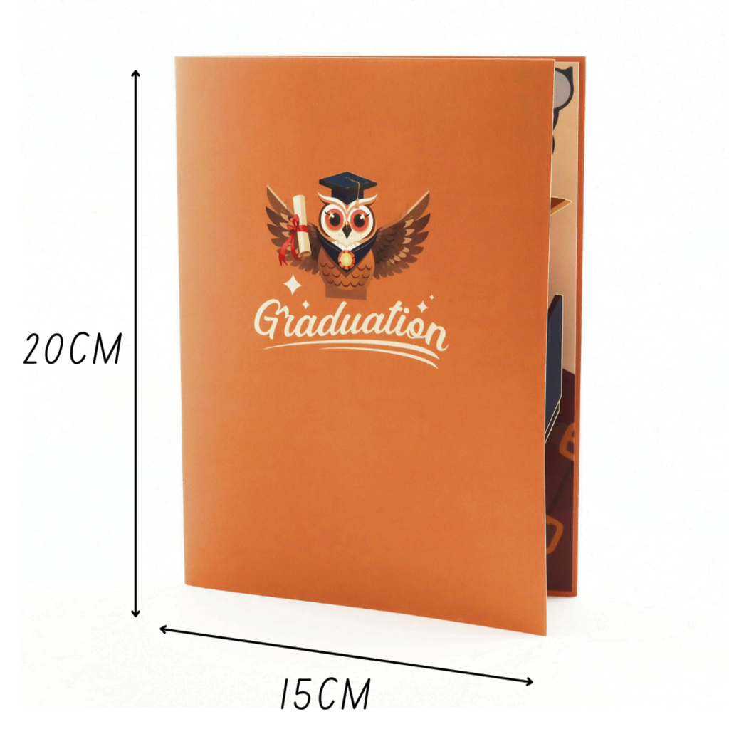 3D Pop-Up Karte Eule Abschlusskarte