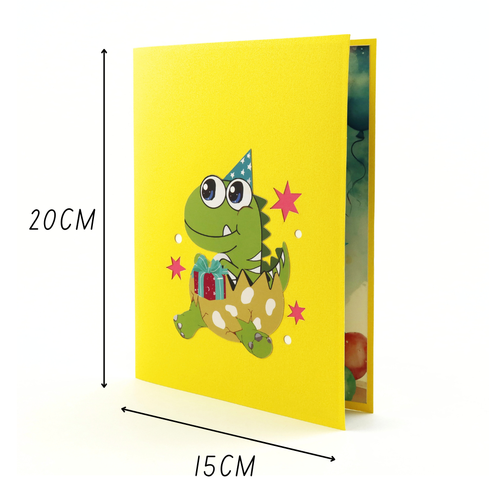 3D Pop-Up Geburtstagskarte Dinosaurier