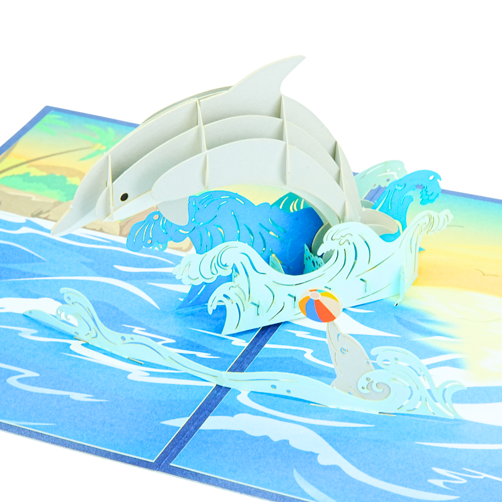 3D Pop-Up Karte Delfin