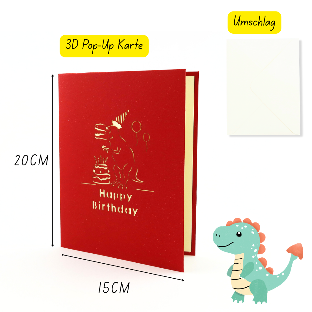 3D Pop-Up Karte Dinosaurier