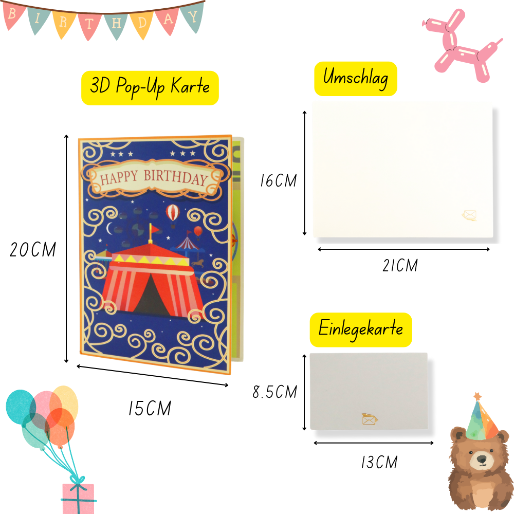 3D Pop-Up Karte Jahrmarkt