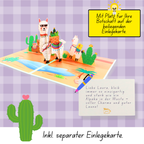 3D Pop-Up Karte Alpaka Party