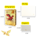 3D Pop-Up Karte Drache mit Schatztruhe
