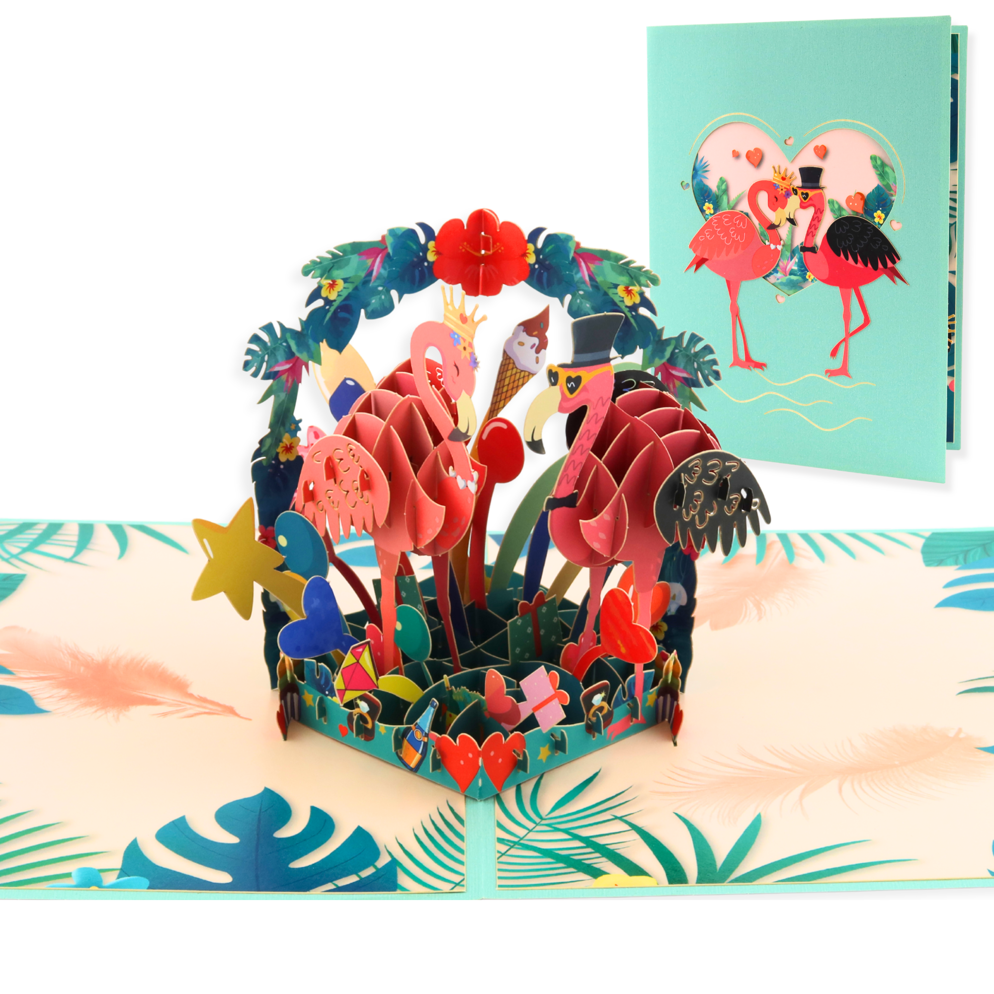 3D Pop-Up Karte Flamingo