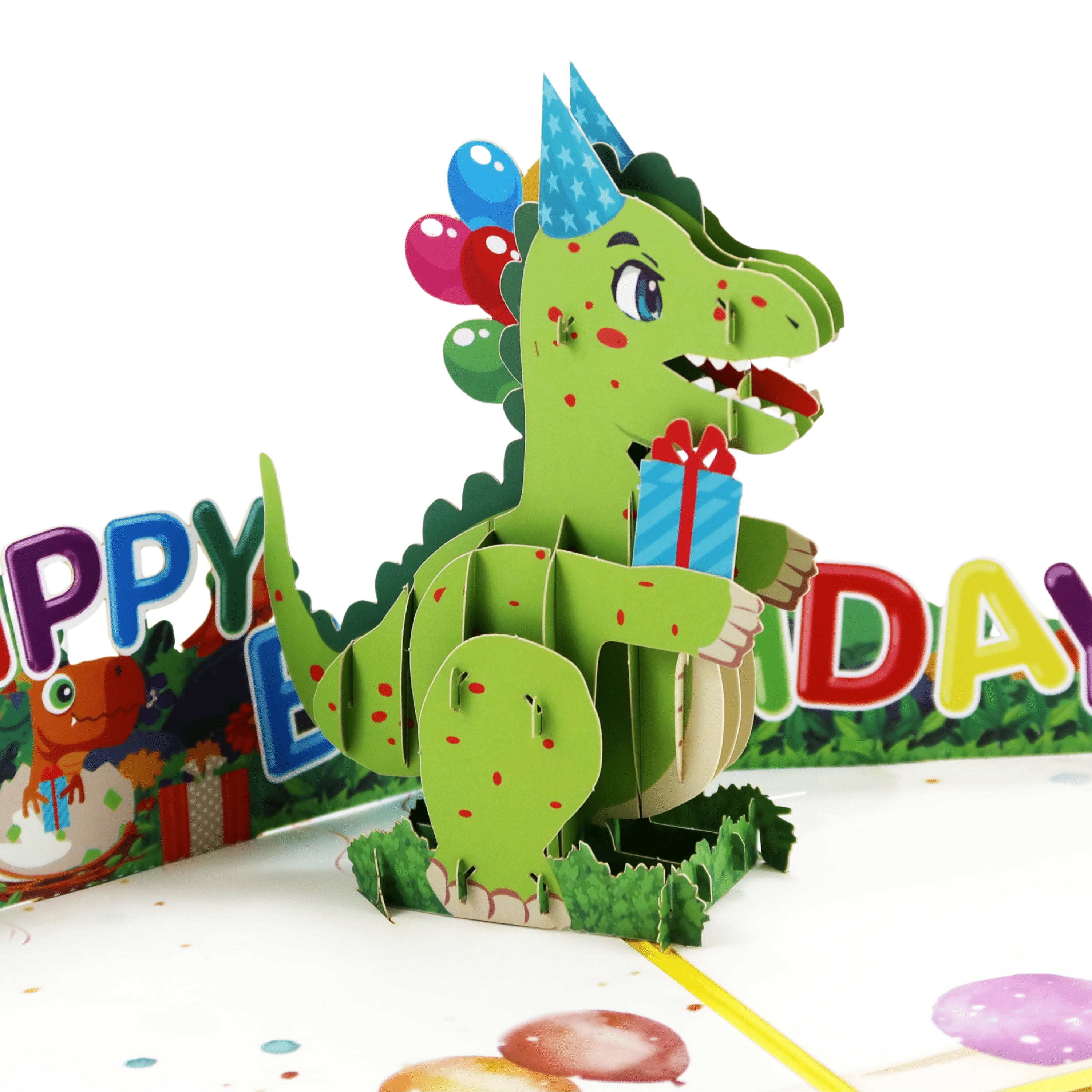 3D Pop - Up Geburtstagskarte Dinosaurier - DORAFIORA