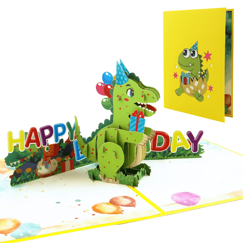 3D Pop - Up Geburtstagskarte Dinosaurier - DORAFIORA
