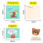 3D Pop - Up Geburtstagskarte Teddybär - DORAFIORA