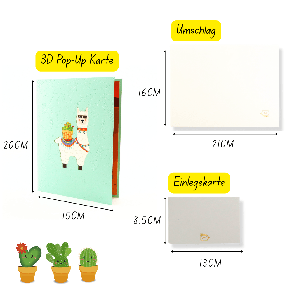 3D Pop - Up Karte Alpaka Party - DORAFIORA