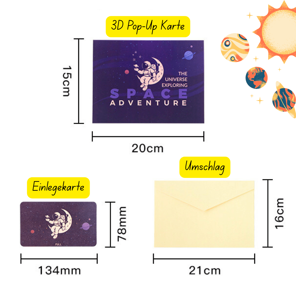 3D Pop - Up Karte Astronaut - DORAFIORA