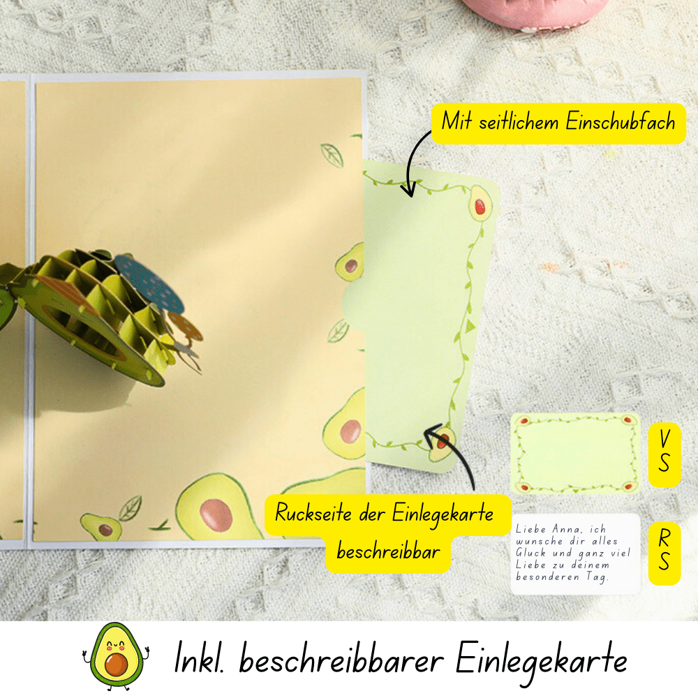 3D Pop - Up Karte Avocado - DORAFIORA