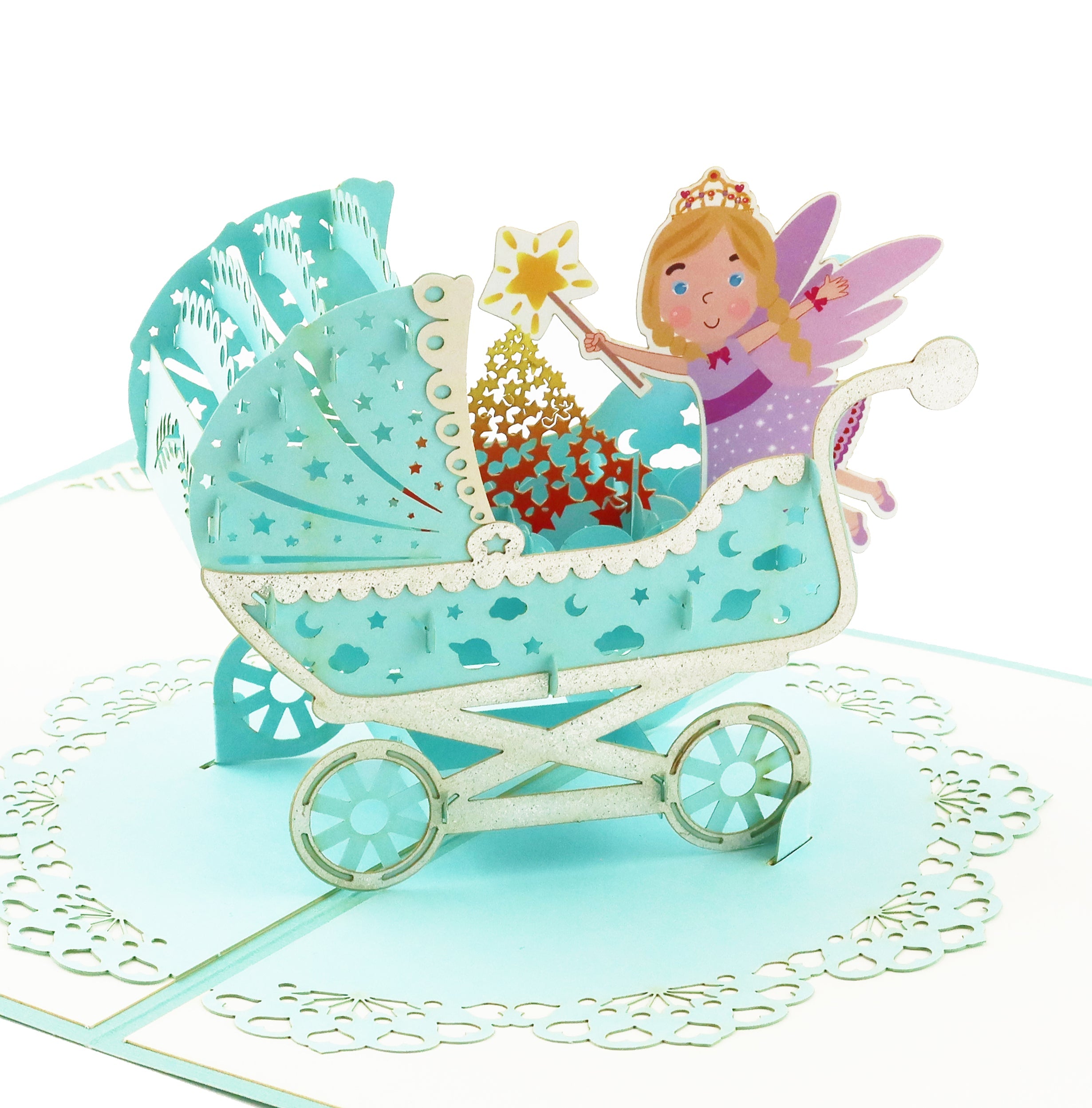 3D Pop - Up Karte Baby (Baby Blue) - DORAFIORA