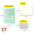 3D Pop - Up Karte Baby (Baby Blue) - DORAFIORA