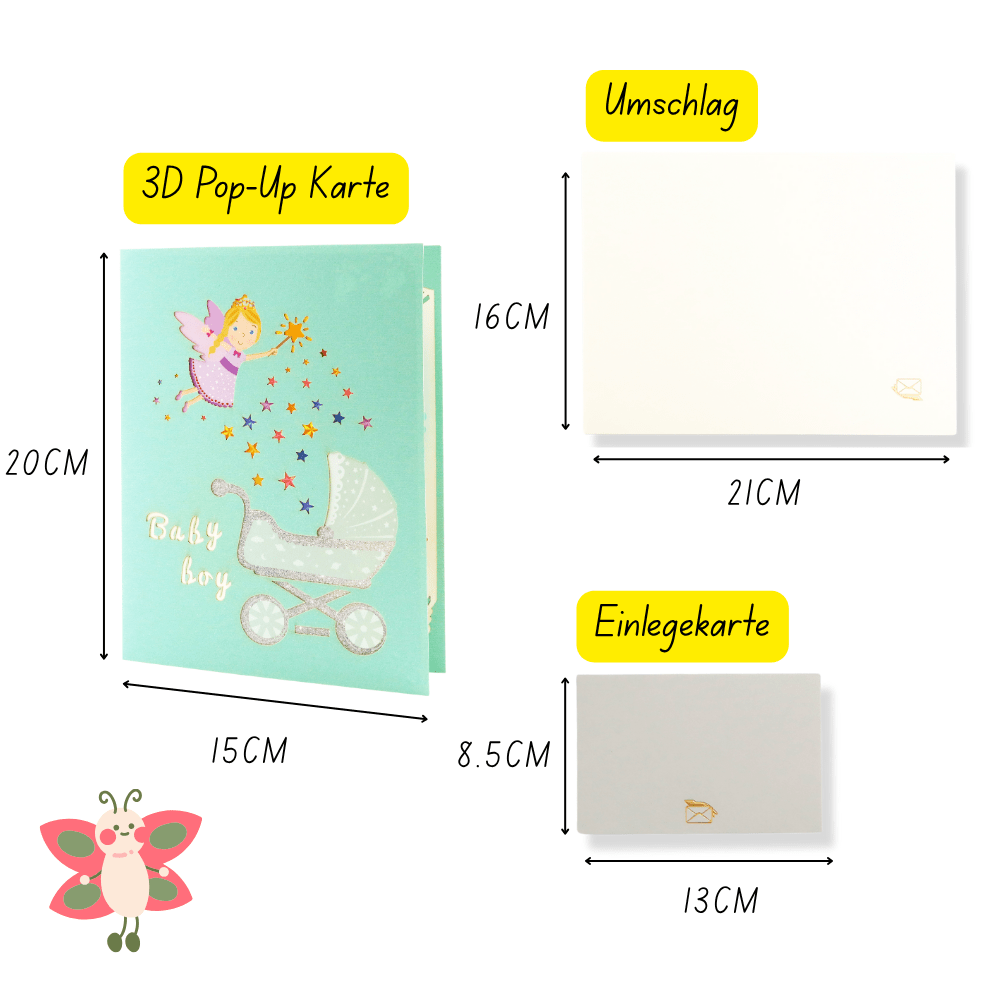 3D Pop - Up Karte Baby (Baby Blue) - DORAFIORA