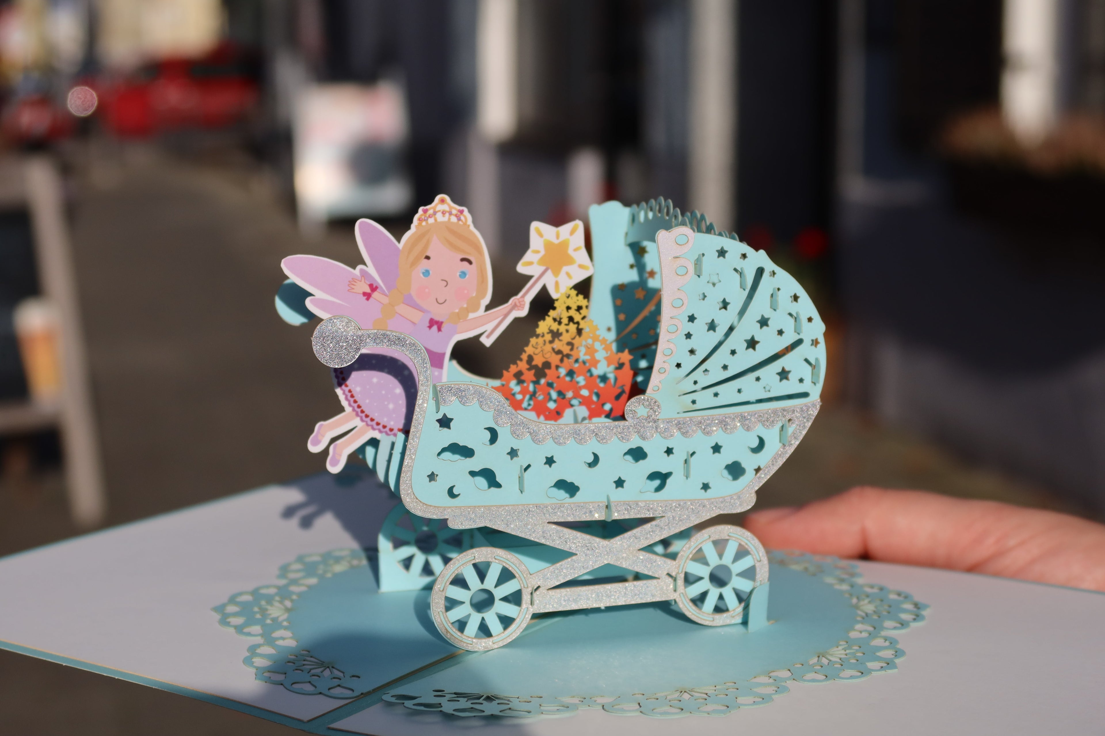 3D Pop - Up Karte Baby (Baby Blue) - DORAFIORA