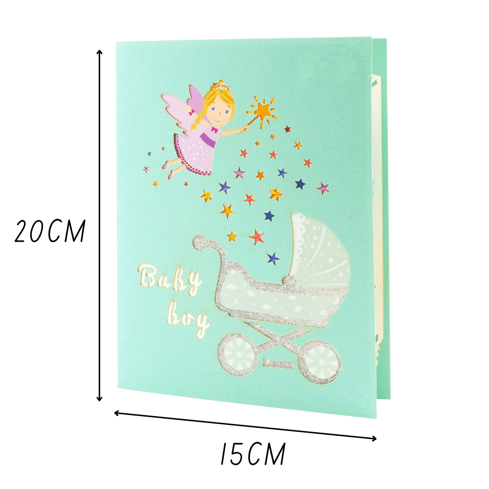3D Pop - Up Karte Baby (Baby Blue) - DORAFIORA