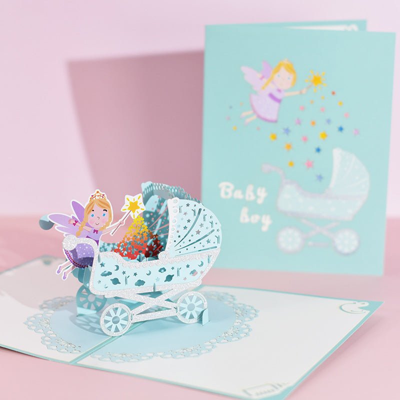 3D Pop - Up Karte Baby (Baby Blue) - DORAFIORA
