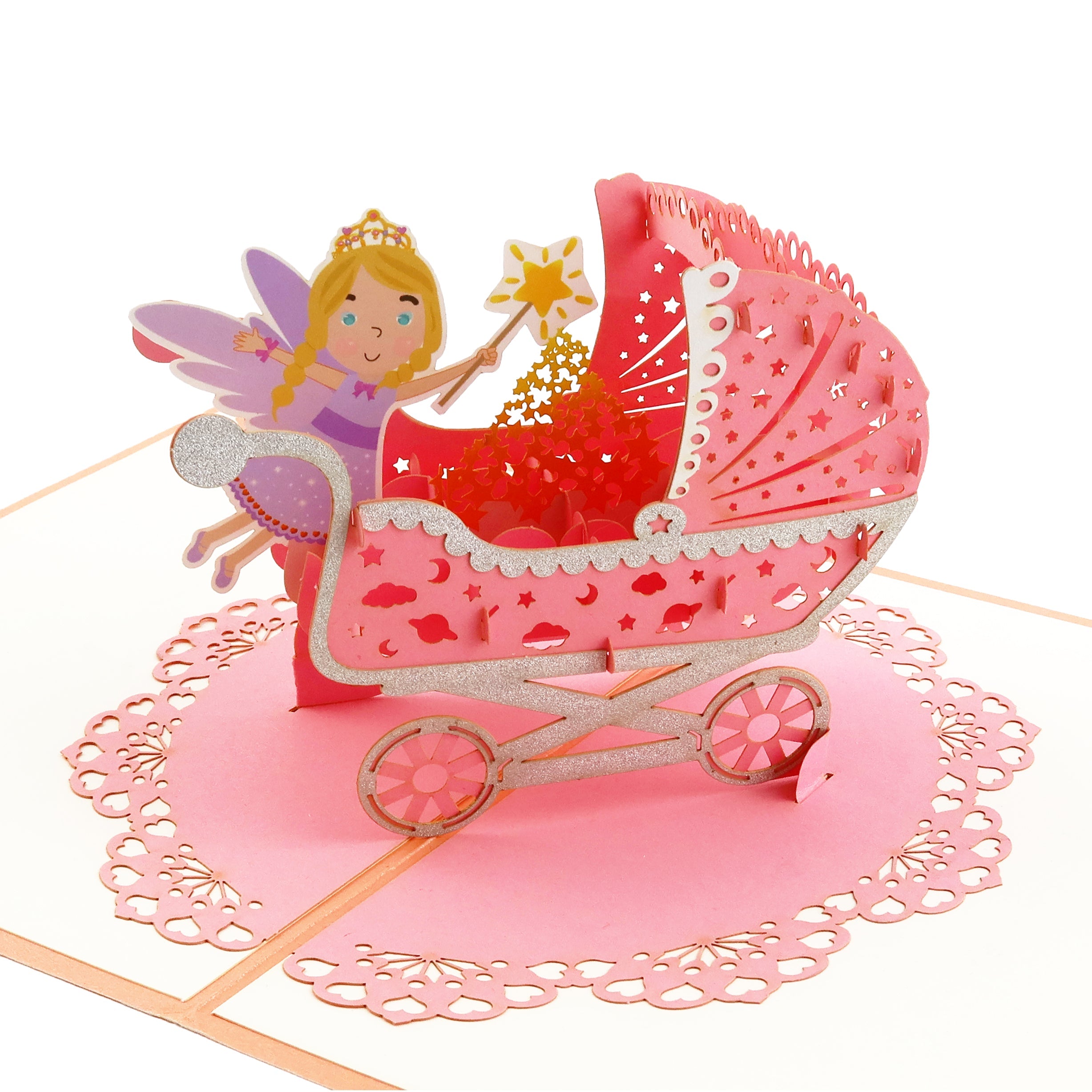 3D Pop - Up Karte Baby (Baby Pink) - DORAFIORA