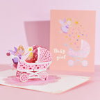 3D Pop - Up Karte Baby (Baby Pink) - DORAFIORA