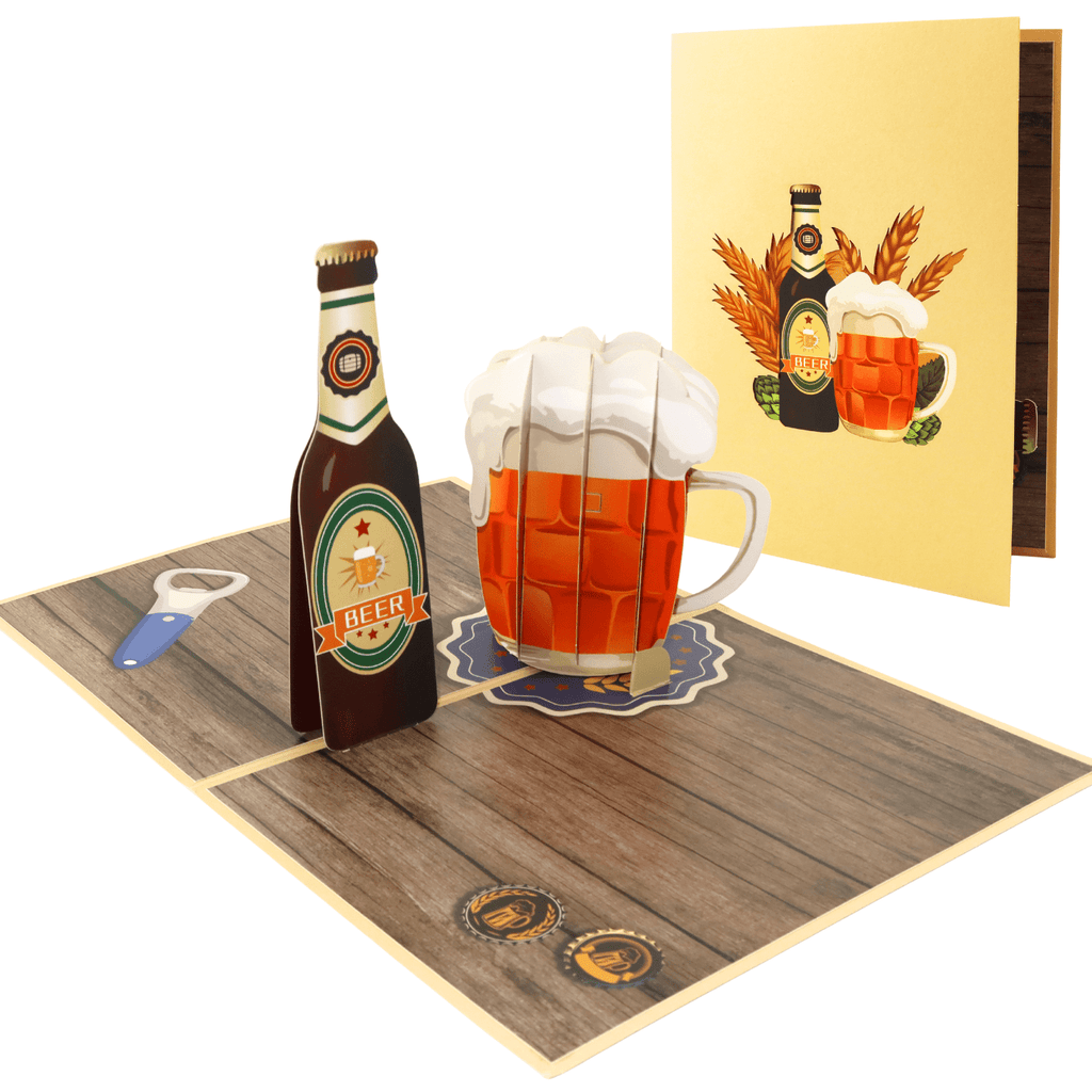 3D Pop - Up Karte Bier - DORAFIORA
