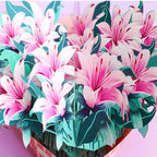 3D Pop - Up Karte Blumenstrauß Lilien - DORAFIORA
