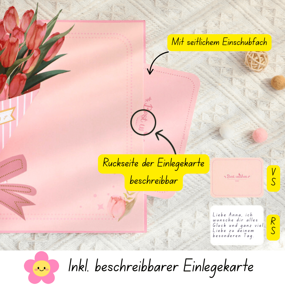 3D Pop - Up Karte Blumenstrauß Lilien - DORAFIORA
