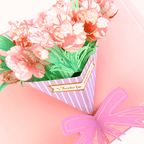 3D Pop - Up Karte Blumenstrauß Nelken - DORAFIORA