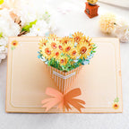 3D Pop - Up Karte Blumenstrauß Sonnenblumen - DORAFIORA