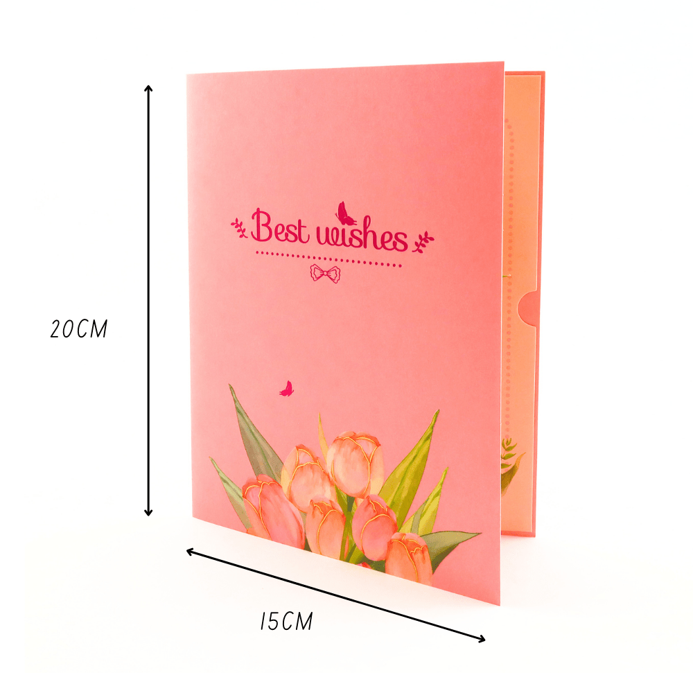 3D Pop - Up Karte Blumenstrauß Tulpen - DORAFIORA