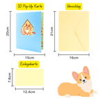 3D Pop - Up Karte Corgi Hund - DORAFIORA