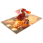 3D Pop - Up Karte Drache mit Schatztruhe - DORAFIORA