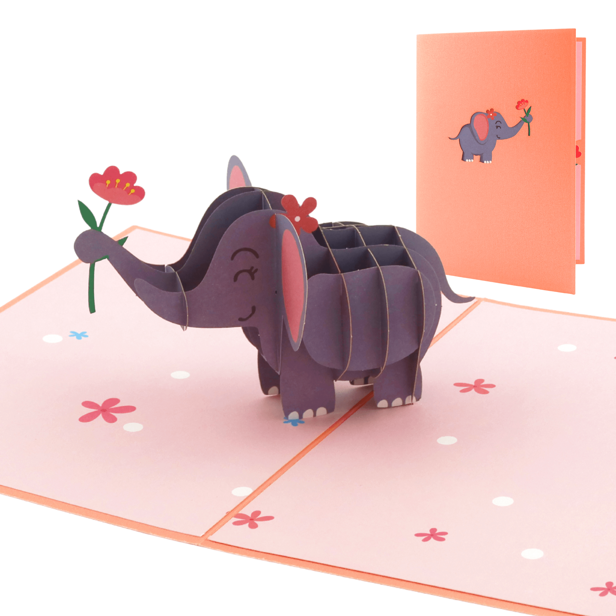 3D Pop - Up Karte Elefant mit Blümchen - DORAFIORA