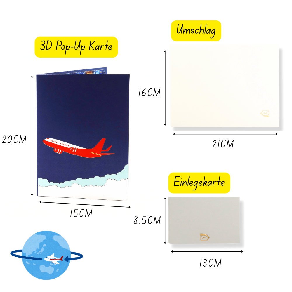 3D Pop - Up Karte Flugzeug - DORAFIORA