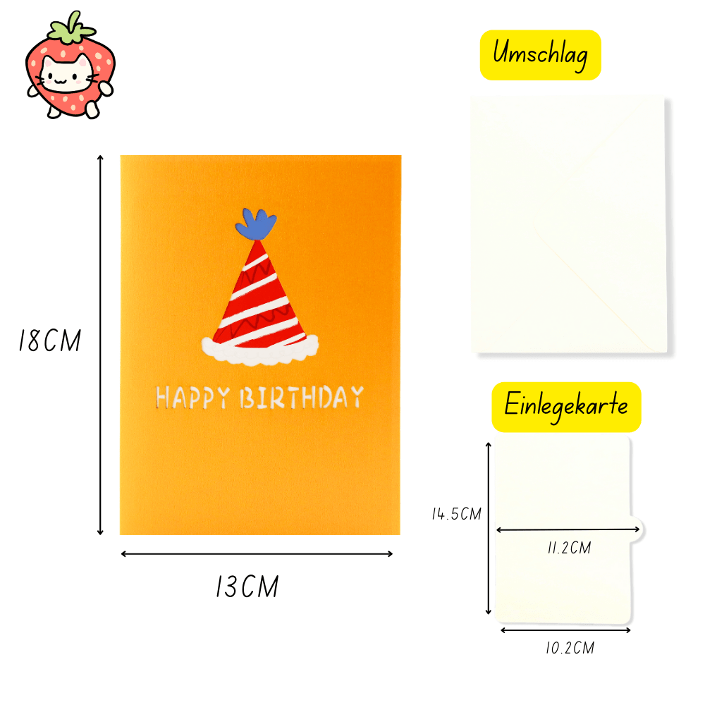 3D Pop - Up Karte Geburtstagskarte Katze - DORAFIORA