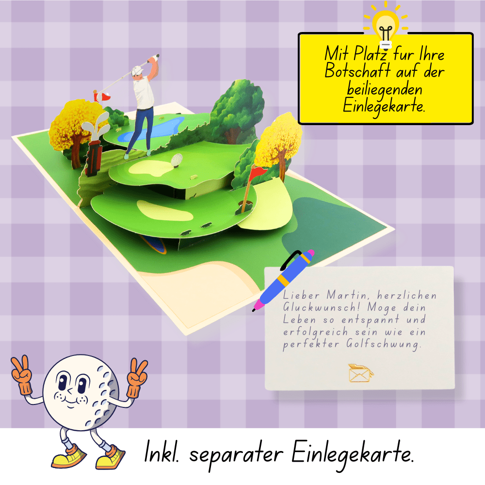 3D Pop - Up Karte Golfer - DORAFIORA