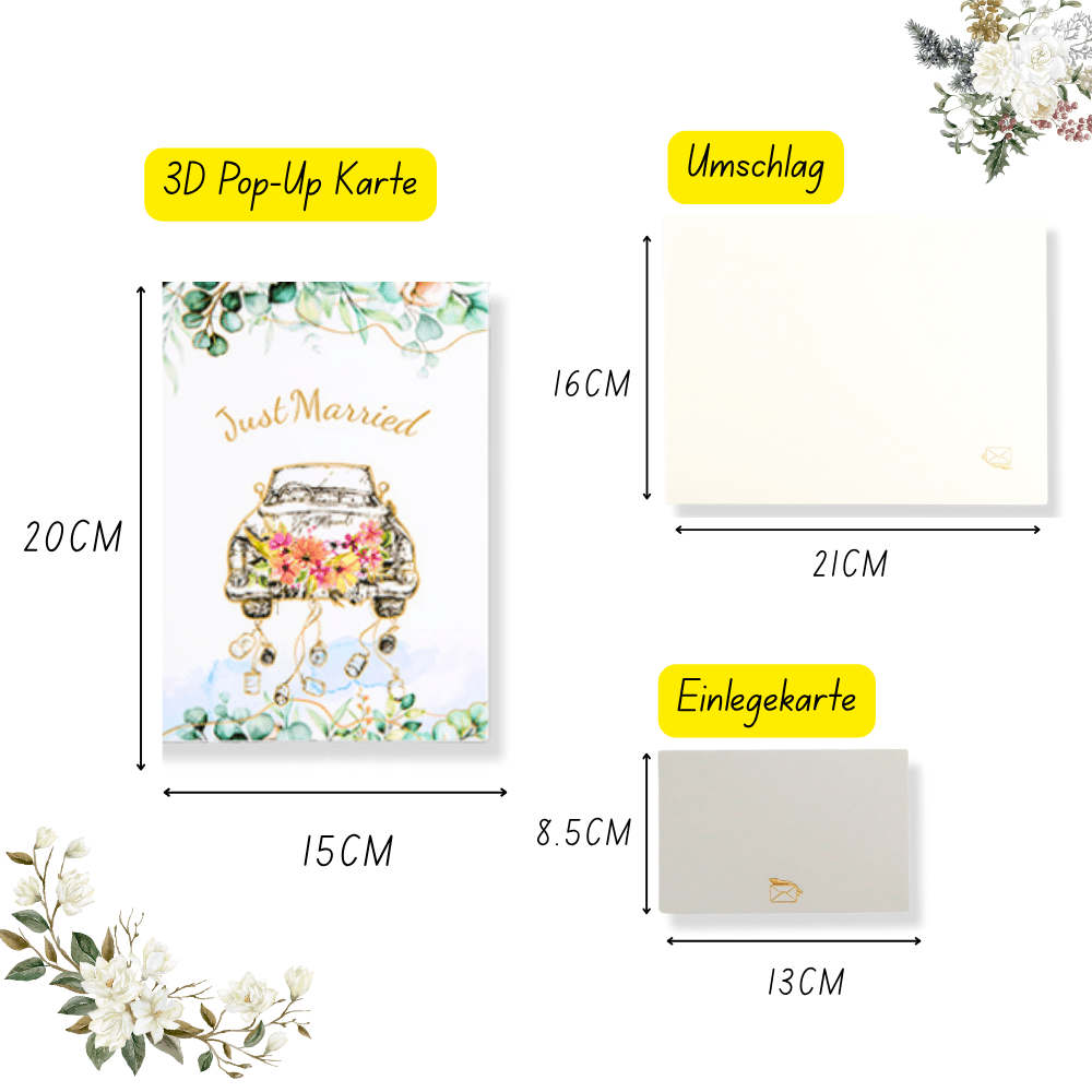 3D Pop - Up Karte Hochzeit - DORAFIORA